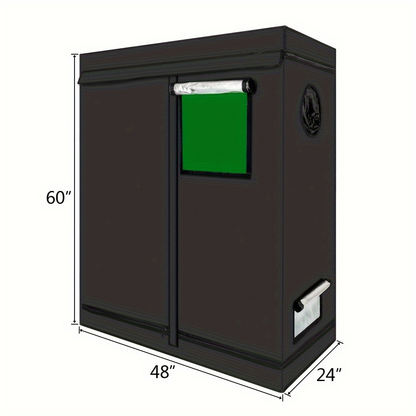 Grow Tent 120x60x180cm Hydroponic Indoor Plant Tent Dismountable with Observation Window, Black