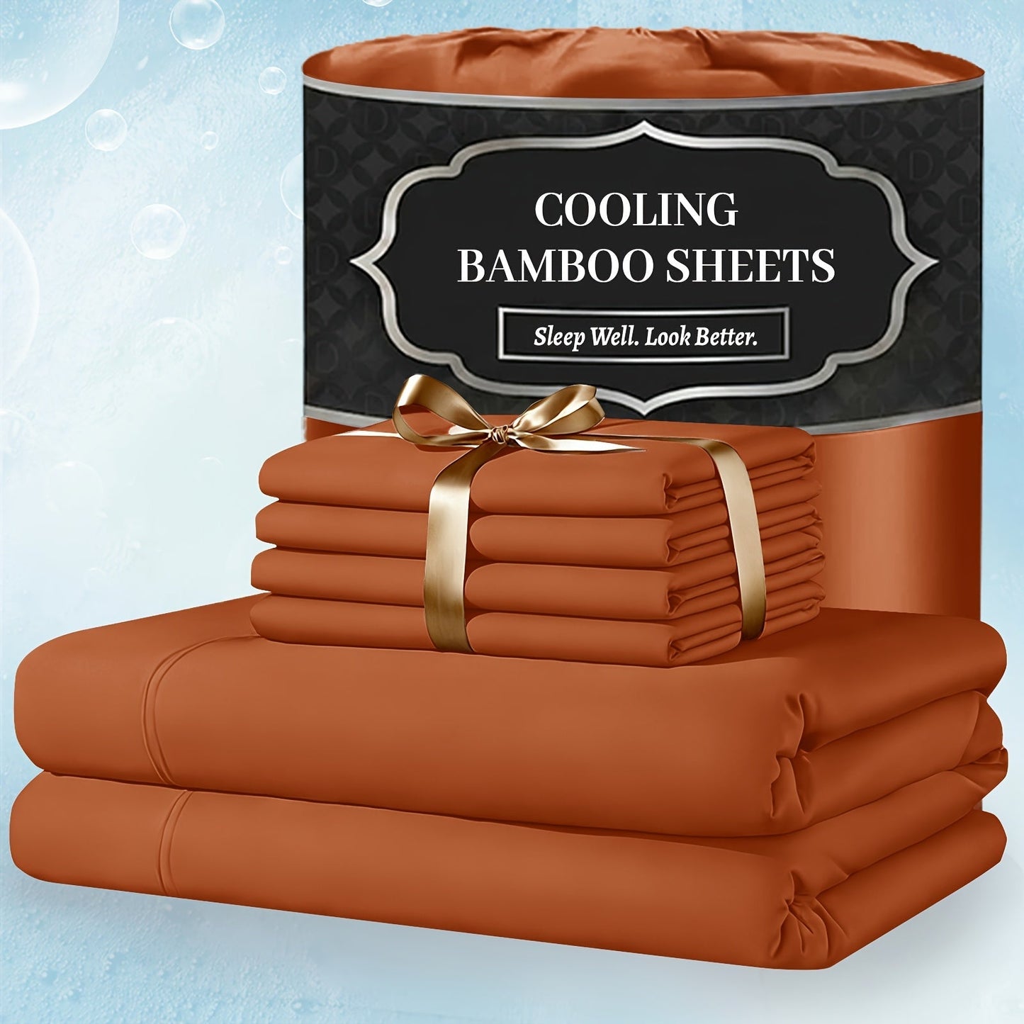 Bed Sheet Set 4-Piece Bamboo-Derived Fabric with Available Extra-Deep Pocket and Eighteen Colors