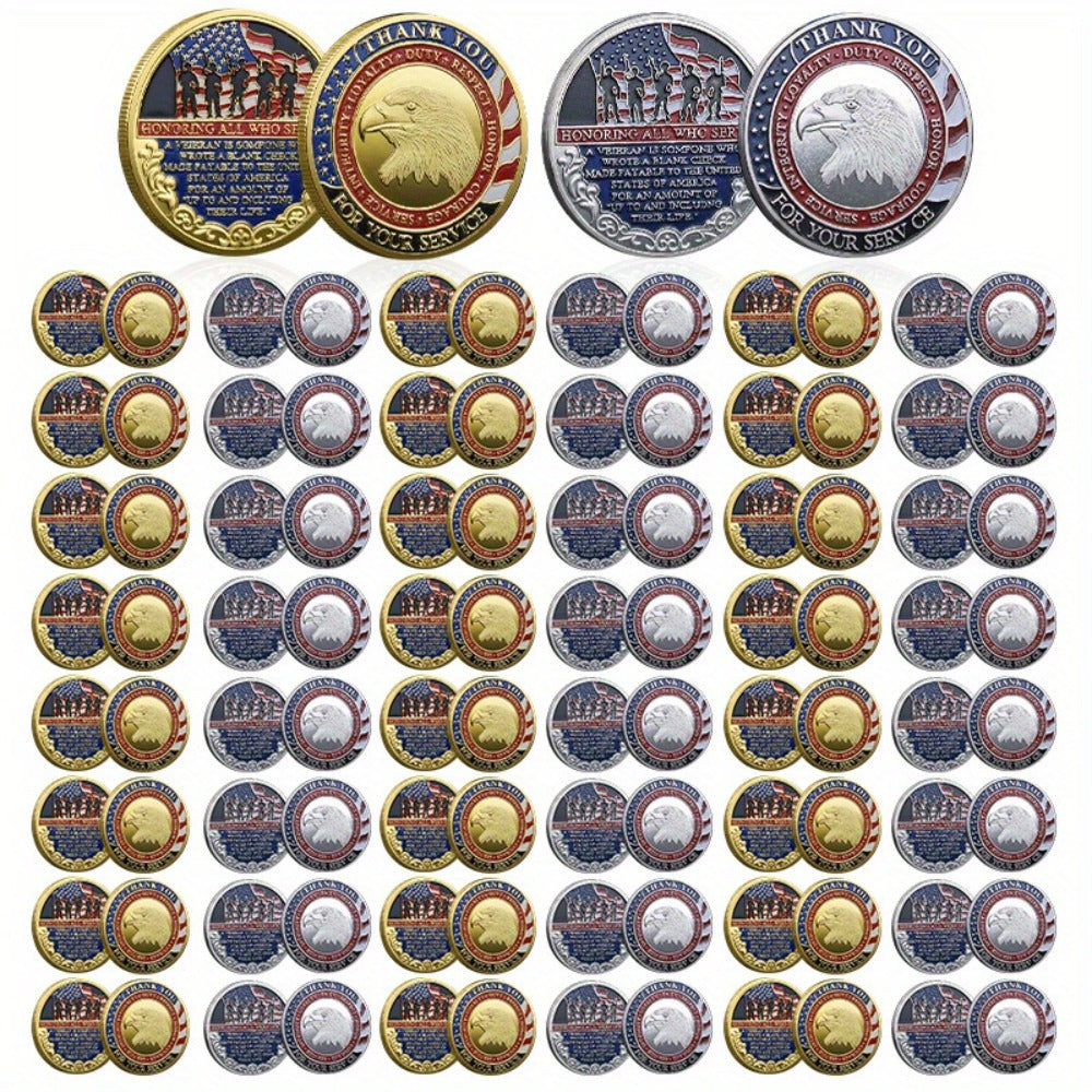Military Challenge Coins 48 Pack Gold & Silver – Christian Prayer Commemorative Metal Coins for Church Events, Veteran Appreciation Gifts