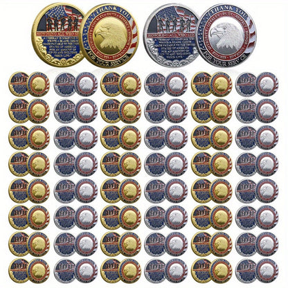 Military Challenge Coins 48 Pack Gold & Silver – Christian Prayer Commemorative Metal Coins for Church Events, Veteran Appreciation Gifts