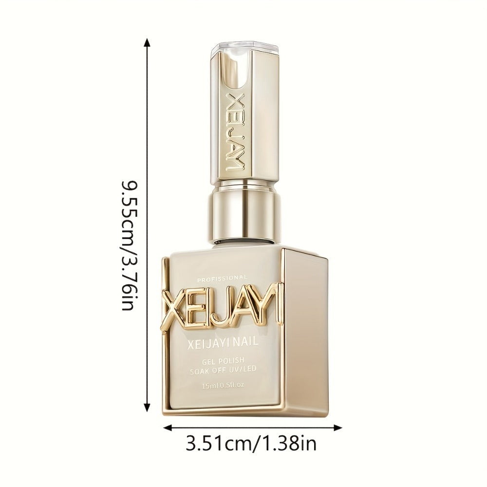 Gel Nail Polish Set with XEIJAYI Label, 4 Purple Iridescent Cat Eye Colors and M130 Gel Shade