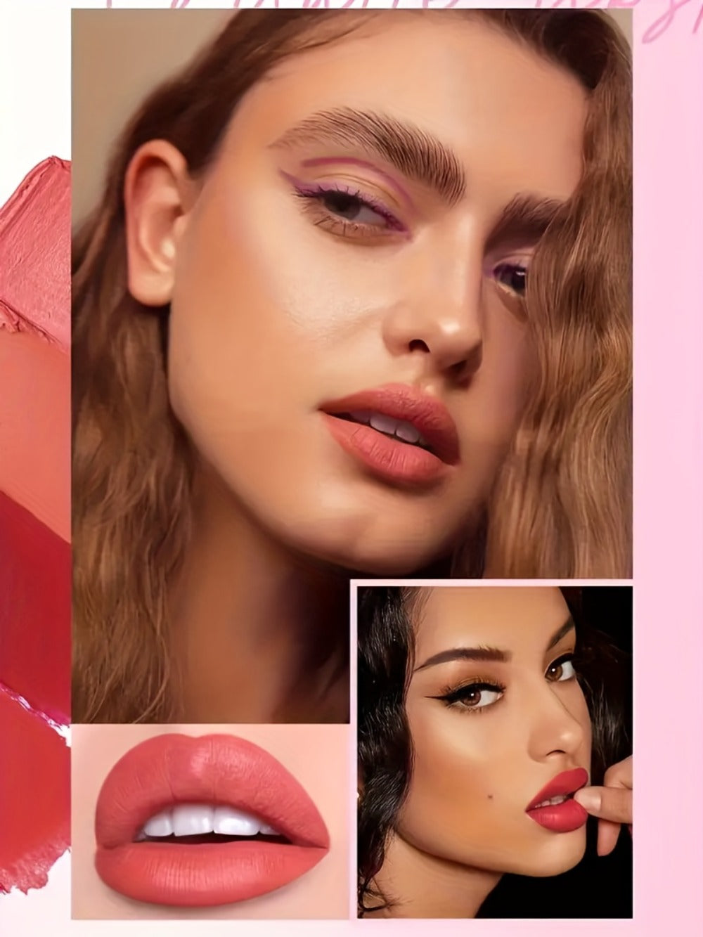 Lip Gloss Set 6pcs Velvet Finish Shiny Lip Color Collection, for Makeup, Travel and Everyday Vanity Use