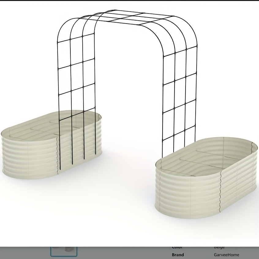 Raised Garden Bed with Trellis 90" Arched Galvanized Steel Planter Kit