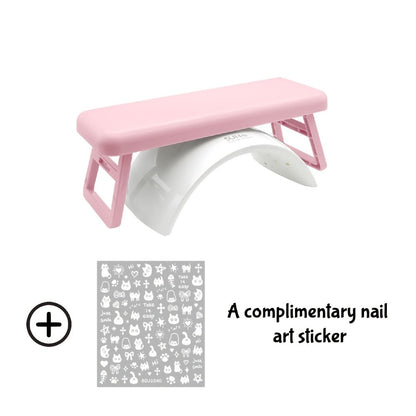 Folding Nail Armrest Hand Rest for Nail Technicians – Cushioned Wrist Support Pillow Bracket, Portable Manicure Table Stand