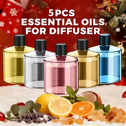 Car Fragrance Diffuser Refill Liquid – 5 Bottles 1.69oz Each, 5 Scents (Hilton, Gardenia, Osmanthus, Ocean, Cologne)