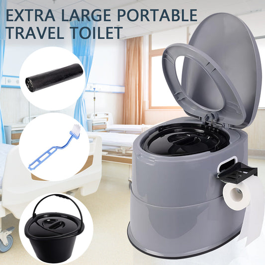 Portable Camping Toilet for Adults Extra Large Tall Spacious with Lid Hygienic Outdoor Travel Toilet for Car Hiking Beach Camping Fishing