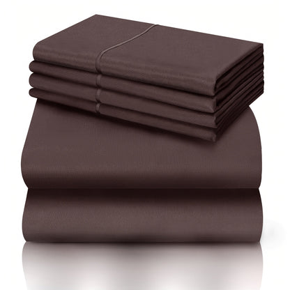 Bed Sheet Set California King 6-Piece Microfiber with 18-Inch Pocket and Sixteen Solid Color Choices