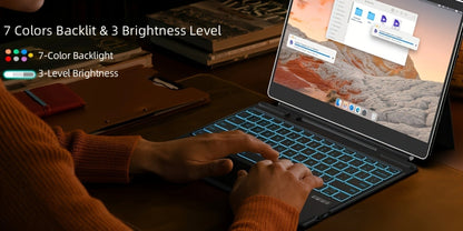 Surface Pro Keyboard with 7-Color Backlit Touchpad Ultra-Slim Bluetooth Wireless 15M Rechargeable 750mAh Type Cover for Microsoft Surface