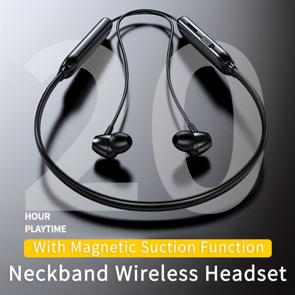 Neckband Magnetic Wireless Earbuds 20H Playtime 230mAh In-Ear Noise Canceling Sports for Bedside Audio, Alarms and Room Entertainment