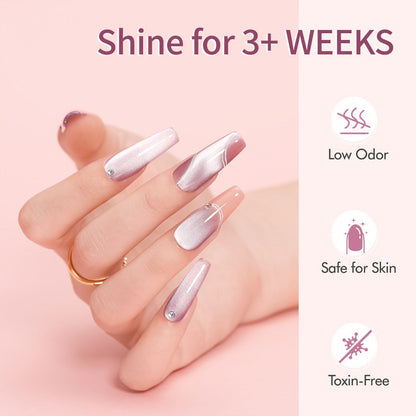 Gel Nail Polish MORDDA Six-Color Magnetic Cat Eye Kit with Included Nail Art Magnet for Home Manicures