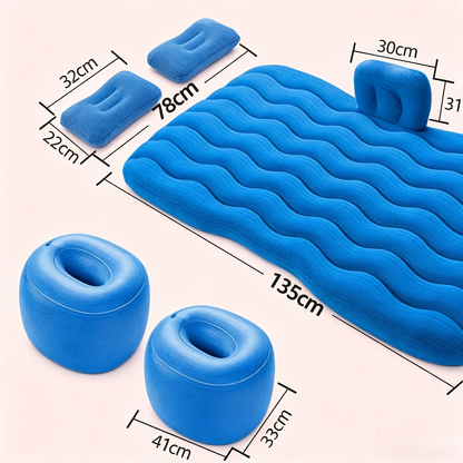 SUV Air Mattress Inflatable Car Bed Portable Camping Mattress Universal Flocked Blow Up Bed for SUV Trunk Back Seat with Storage Bag Repair