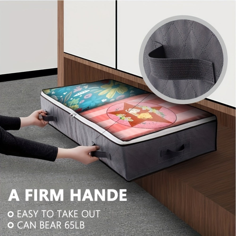 Under Bed Storage Box Extra Large 23.78gal with Transparent Window & Sturdy Handles, Clothes, Quilts & Bedding Organizer for Home