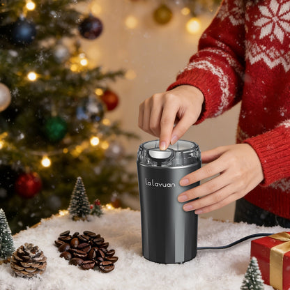 200W-Labeled Electric Coffee Grinder with Press-Lid Control, Two-Leaf Blade and Three Housing Options