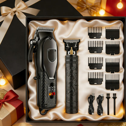 Men's Grooming Kit Hair Clipper & Electric Shaver USB Rechargeable Cordless LED Display – Precision Beard Trimmer Face Shaver Set for Hair