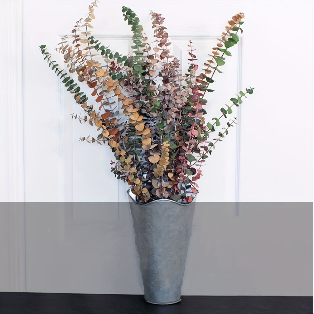 Artificial Eucalyptus Stems, 24-Piece 17-Inch Branch Set in Four Mixed Green and Muted Color Tones