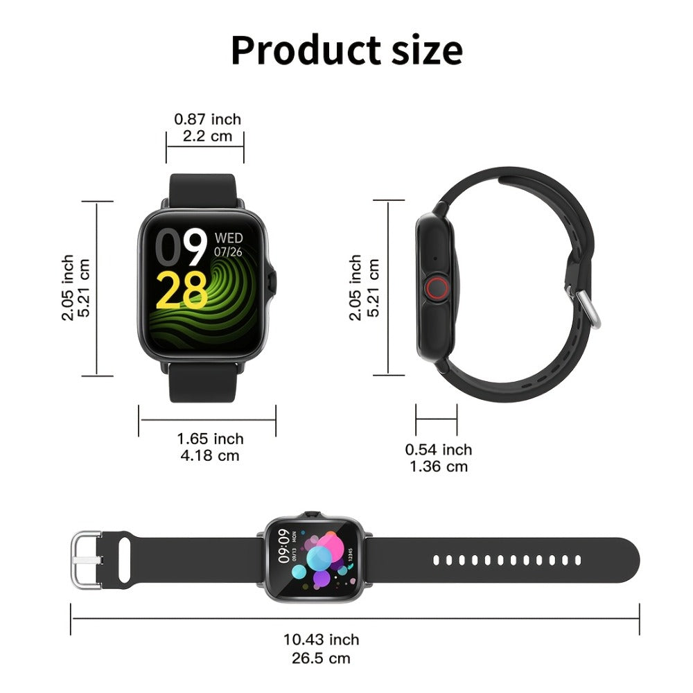 Smartwatch Large Screen with Wireless Calling & Message Alerts, Full Touch HD Display, Heart Rate, Blood Oxygen, Sleep and Stress Readouts
