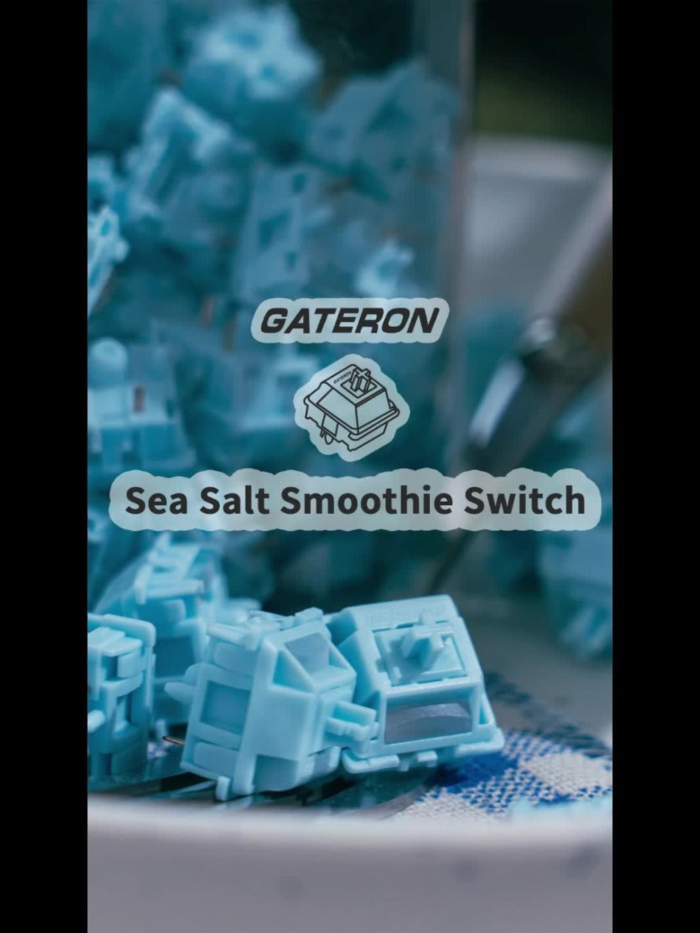 GATERON Sea Salt Smoothie Linear Keyboard Switches 45gf Full POM Pre-Lubed 5-Pin MX Compatible for Custom Mechanical Keyboard Build