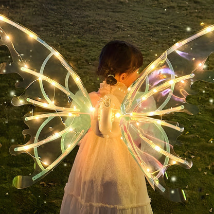 LED Butterfly Wings Glow in the Dark, Motion Sensor & Music Activated Color Changing Lights, Magical Costume Wings for Girls & Women