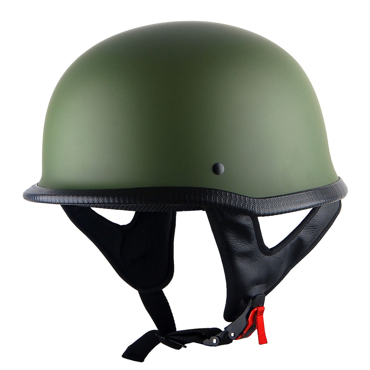 German Style Motorcycle Half Face Helmet – Novelty Skull & Carbon Fiber Design, UV Glossy Finish, Removable Washable Padding