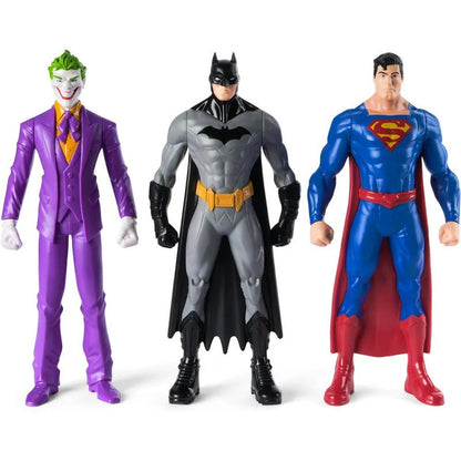 Batman Superman Joker Action Figure 3-Pack DC Comics, Superhero Collectible Toy Set for Boys Girls Kids Ages 3+