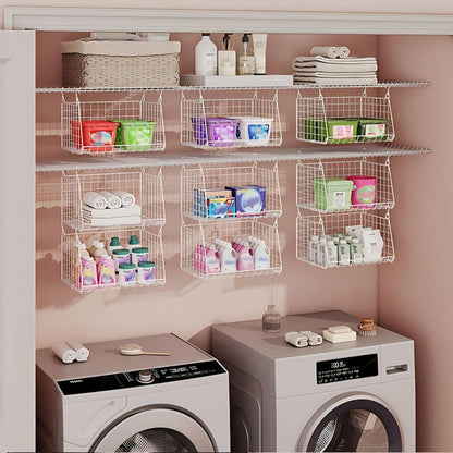 Hanging Laundry Basket Organizer 3pcs – Foldable Laundry Bag with 360° Rotating Hook for Washing Machine & Drying Rack