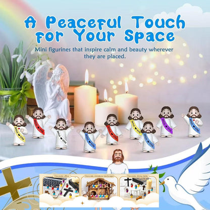 100pcs Mini Jesus Statue Party Favors – Religious Baptism First Communion VBS Crafts Gift Random Color