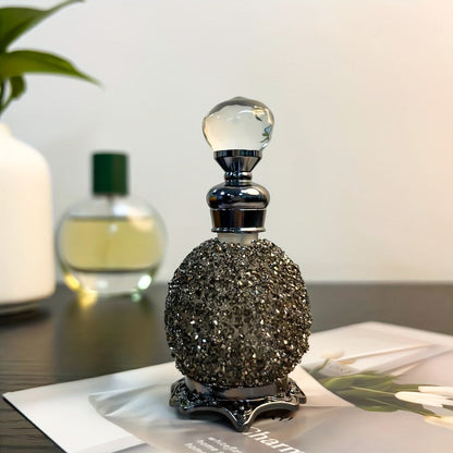 Perfume Bottle Refillable Atomizer 0.51oz, Vintage Imitation Crystal Arabic Style Empty Essential Oil Spray Bottle