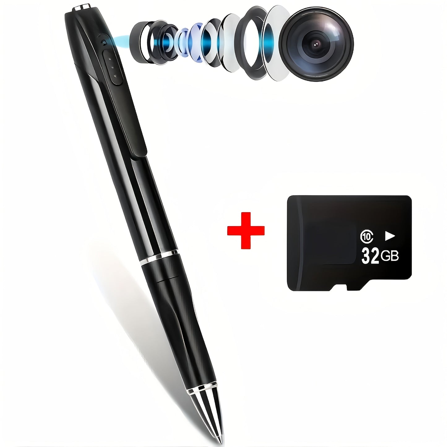32GB Voice Activated Recorder with MP3 Player & 1080P Body Camera - Digital Recording Pen, Mini Belt Clip Design