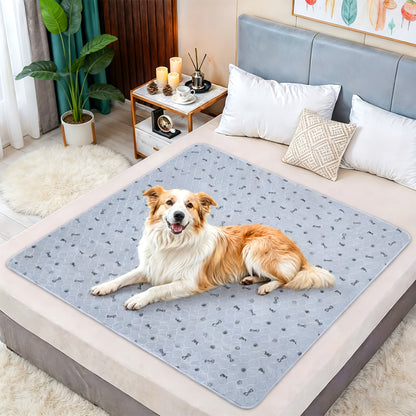 Washable Dog Pee Pads Reusable – Super Absorbent Non-Slip Puppy Training Pads with Bone Print for Potty Training, Whelping, Crate