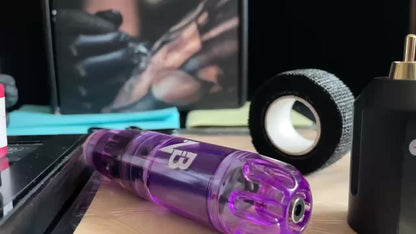 Tattoo Machine Kit GOLDPLUME TM-74 Wireless Rotary Pen with 1500mAh Battery, 10 Cartridges and 7 Ink Bottles