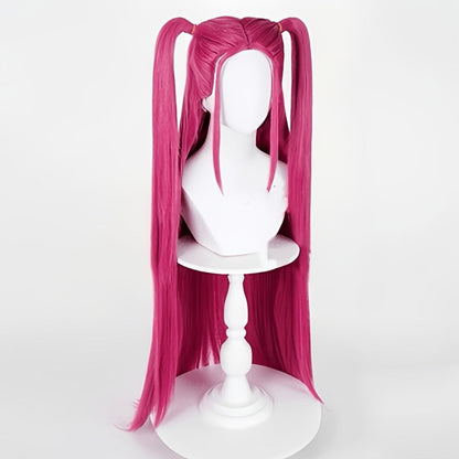 K-Pop Cosplay Wig Long Straight 30 Inch – Korean Idol Costume Hair for Halloween, Anime Convention & K-Drama Character Dress Up, Rose Red