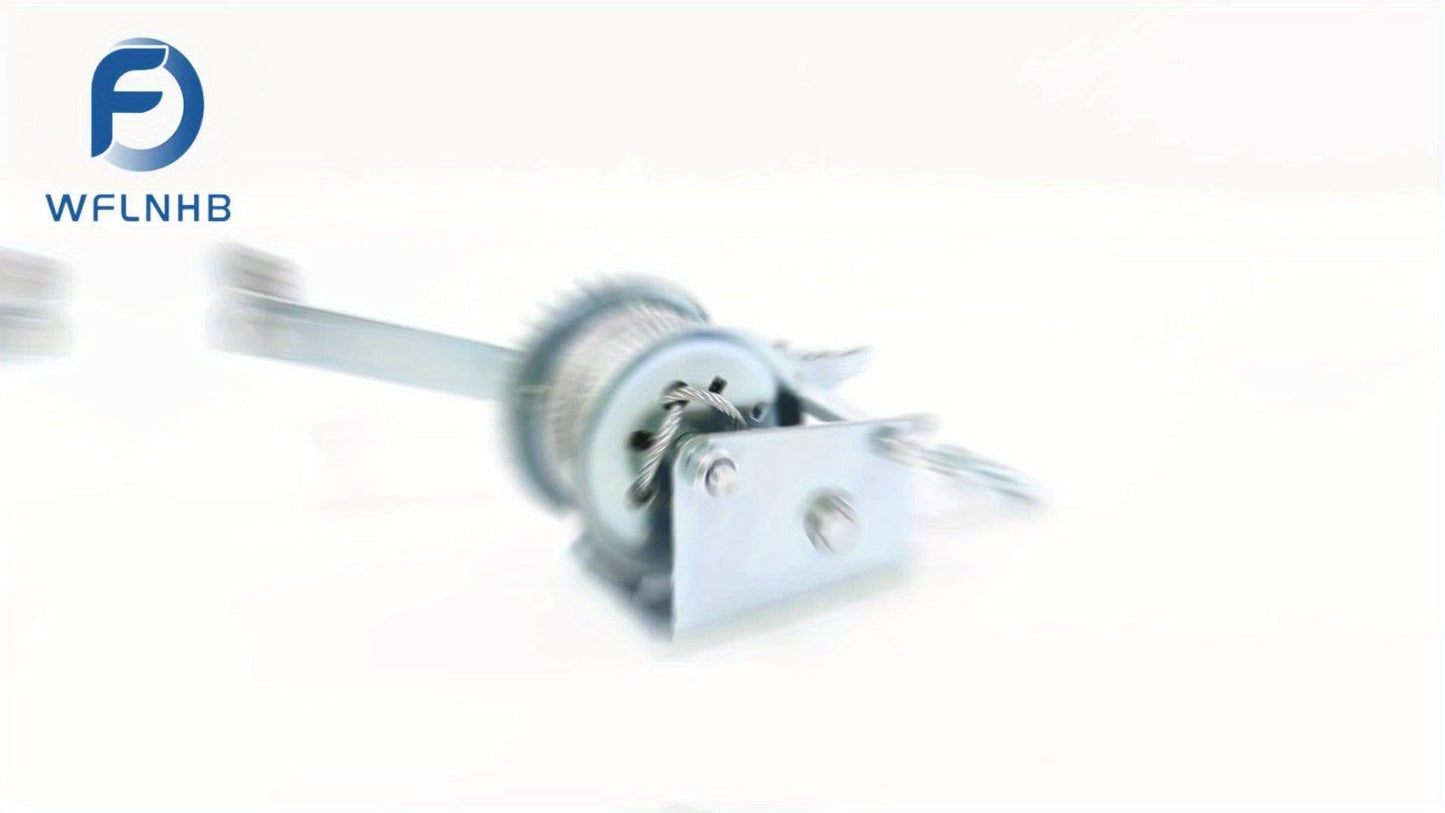 Manual Hand Winch Carbon Steel 800- - Double Brake Safety System, Strap Winch with Mooring Hook & Safety Pawl