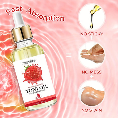Strawberry Yoni Bath Set 4pcs for Women – Scented Yoni Oil & Soap Feminine Hygiene Kit pH Balance Odor Control Moisturizing Intimate Care