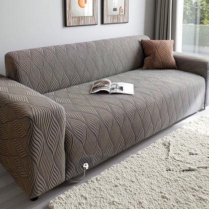 Sofa Cover Polar Fleece Modern Jacquard Elastic Slipcover with Elastic Fit for 1 to 4-Seater Sofas