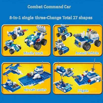 City Police Building Blocks Set 700 Pieces, Patrol Car Truck with Action Figures, Brick Toy for Boys Role Play STEM