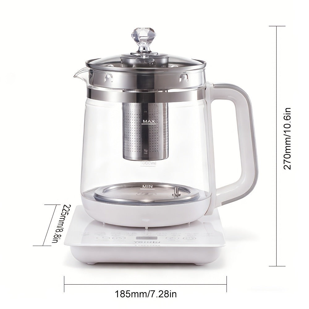 Multifunctional Electric Kettle 1.8L – Thick Glass Health Kettle with 18 Smart Functions, Boil Water, Make Coffee