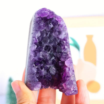 Amethyst Crystal Cave Cluster Natural Uruguayan Polished Edges Geode Home Office Decor Meditation Healing Crystal Birthday Holiday Hanukkah