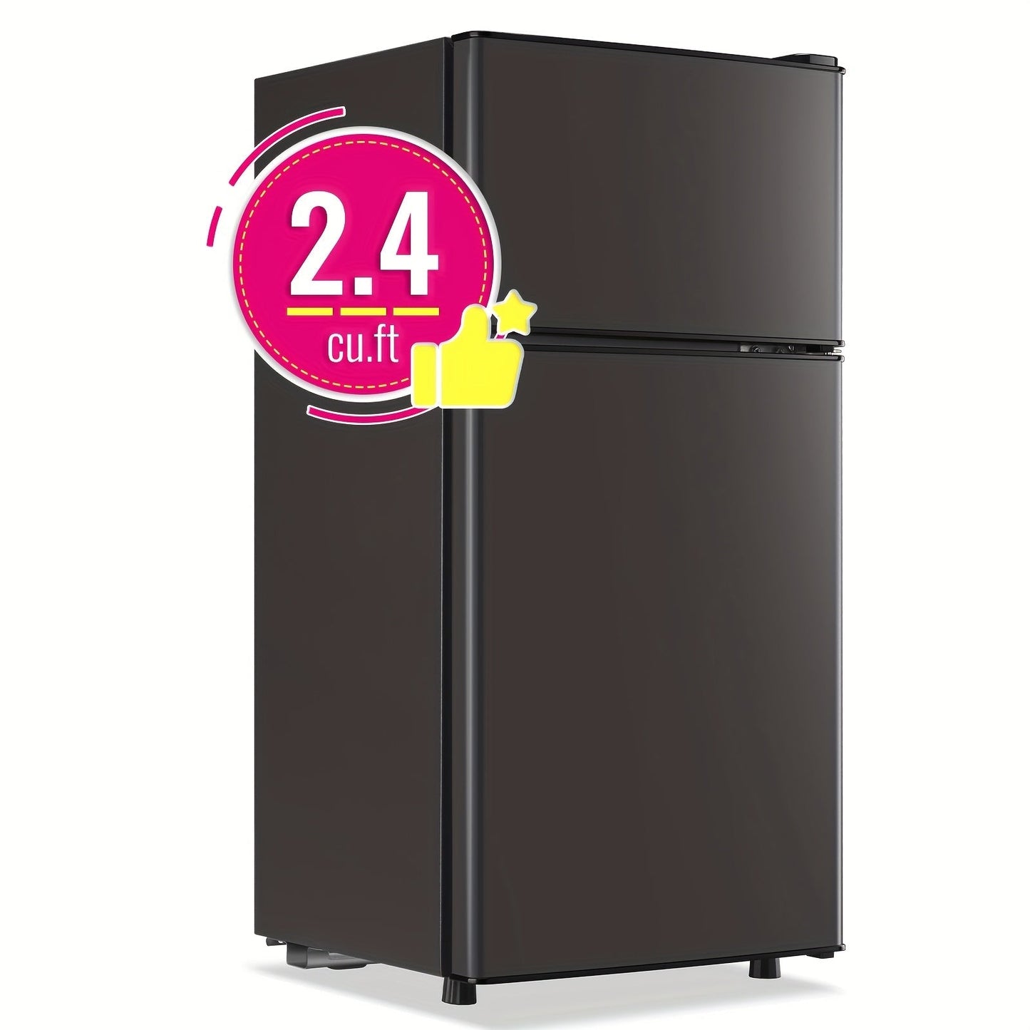 Compact Refrigerator, 3.2 Cu Ft Single Door Mini Fridge with 4-Layer Storage, Removable Shelves, Crisper Drawer & Adjustable Temperature