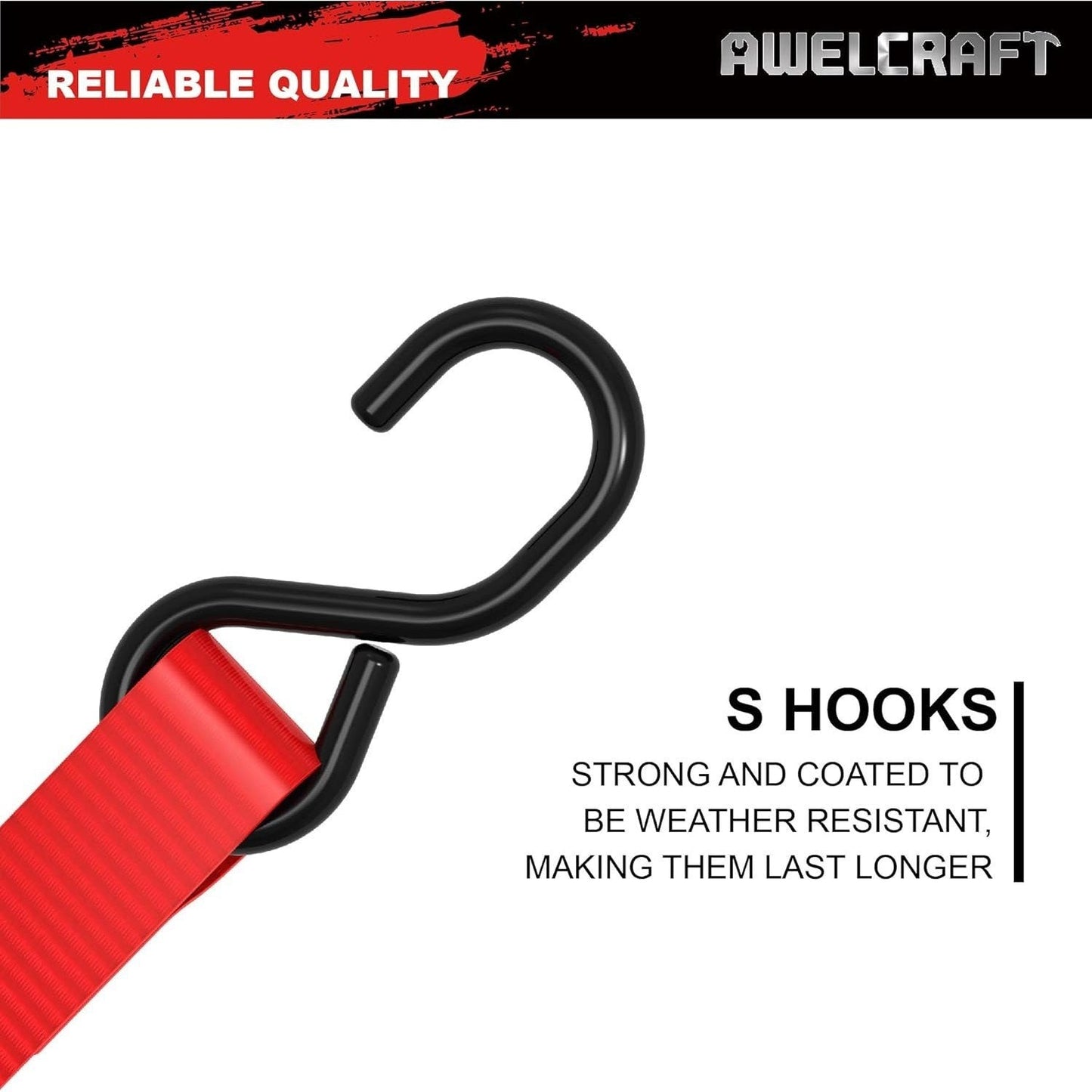 Ratchet Tie Down Straps 4-Pack 15FT 1, 500 lb Break Strength Heavy Duty with Soft Loops & Storage Bag – High-Visibility Webbing