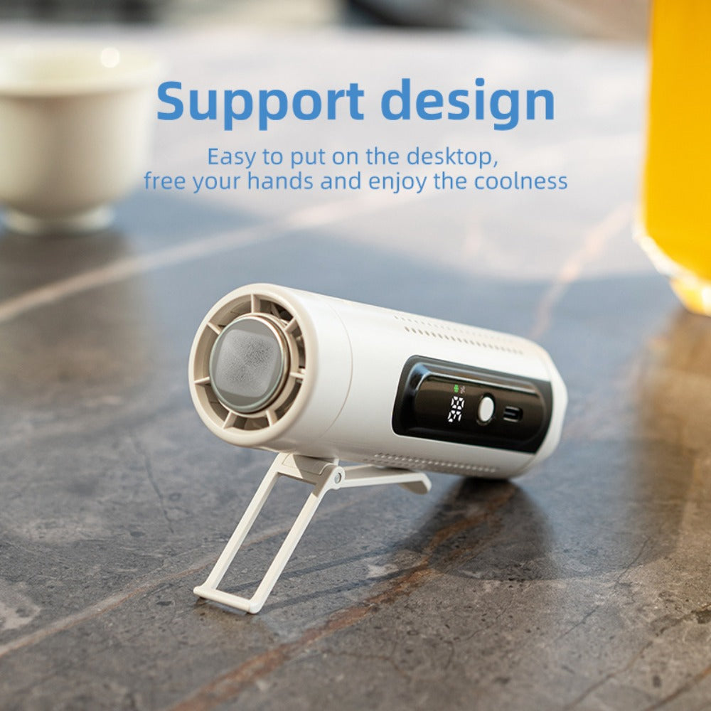 Handheld Fan with Metal Contact Plate, Five Speeds, 20, 000 RPM Label, Type-C Charging and Display