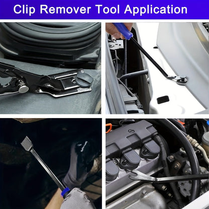 Auto Trim Removal Tool Kit 17pcs with Pry Tools Picks Metal Scraper Magnetic Telescopic Pickup Non-Slip Clips for Car Door Panel Dash
