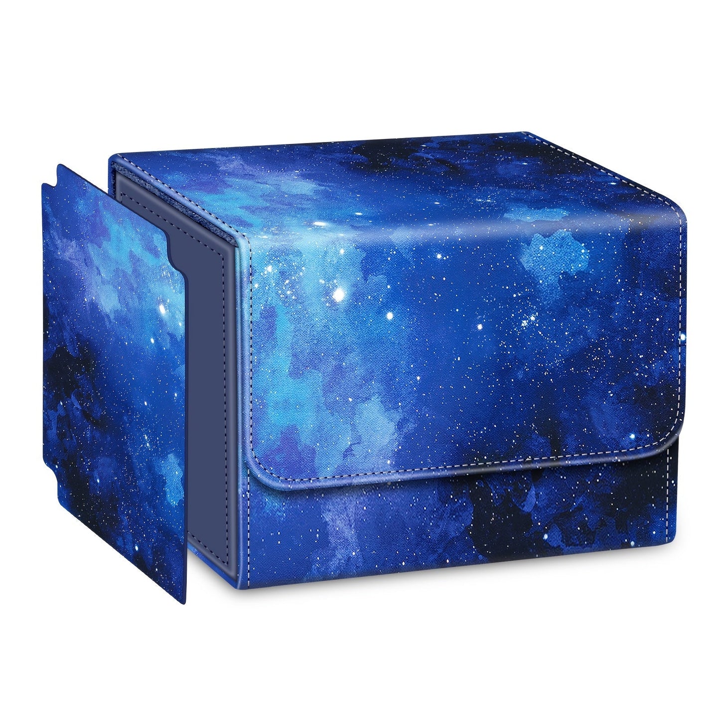 Magnetic Trading Card Deck Box with Six Marble-Style Color Options, Divider and Pictured 10.5 cm Width