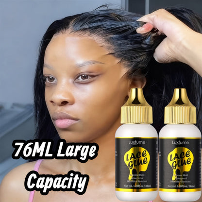 Lace Glue for Wigs Invisible Bonding Adhesive Extreme Hold Fast Drying Lace Front Wig Glue for Daily Wear Styling 2pcs Set