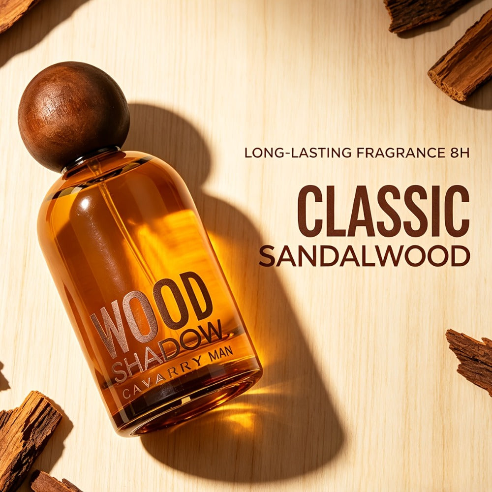 Perfume for Men Wooden-Bottle Spray with a Woody Sandalwood Profile and Two Options in a Distinctive Bottle Presentation
