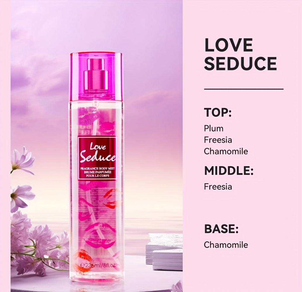 Body & Hair Fragrance Mist for Women 2PCS Set - Perfume Spray 8 fl oz, Fruity Floral Scents Peach Pear Cherry Blossom