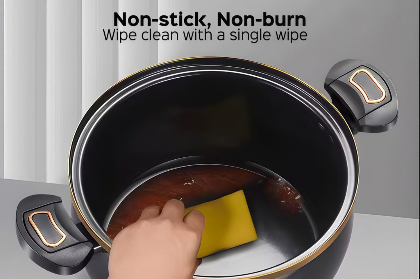 Non-Stick Soup Pot with Twist-Lock Handle | Large Capacity Stew Pot Compatible with Gas Stove Induction Cooker Open Fire | Multi-Function