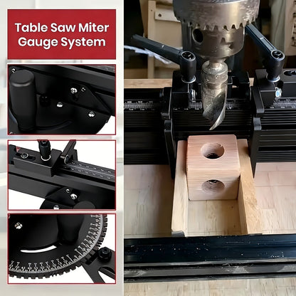 400mm Woodworking Angle Gauge with Adjustable Fence & Guide Rail – Precision Miter Measuring Tool Compatible with 30mm & 45mm T-Track
