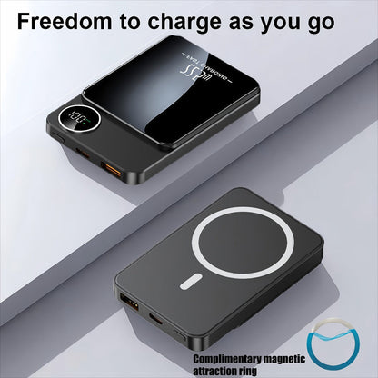 Power Bank Magnetic 5000mAh or 10000mAh with 15W Wireless Charging and LED Indicator in Three Colors