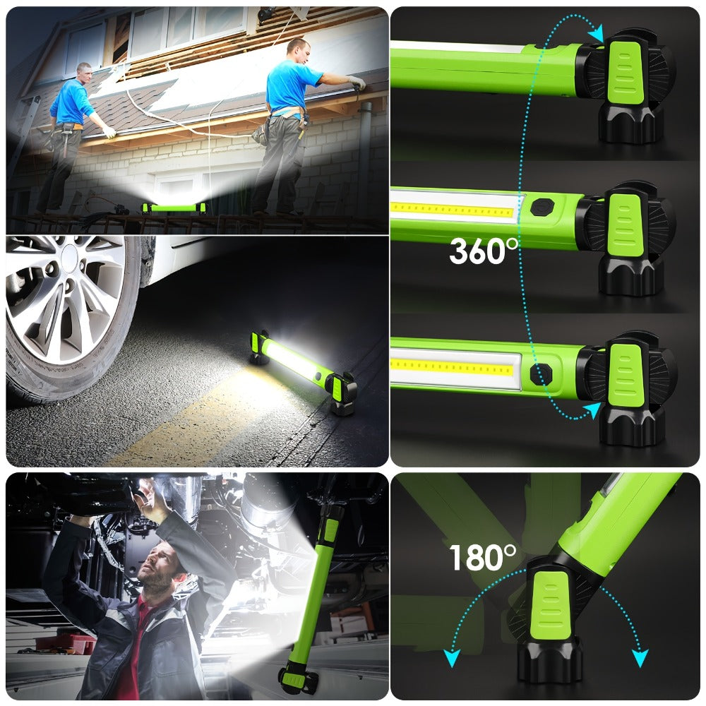 LED Work Light 2500LM Rechargeable Magnetic Underhood Inspection Light with 5200mAh Battery & Hooks