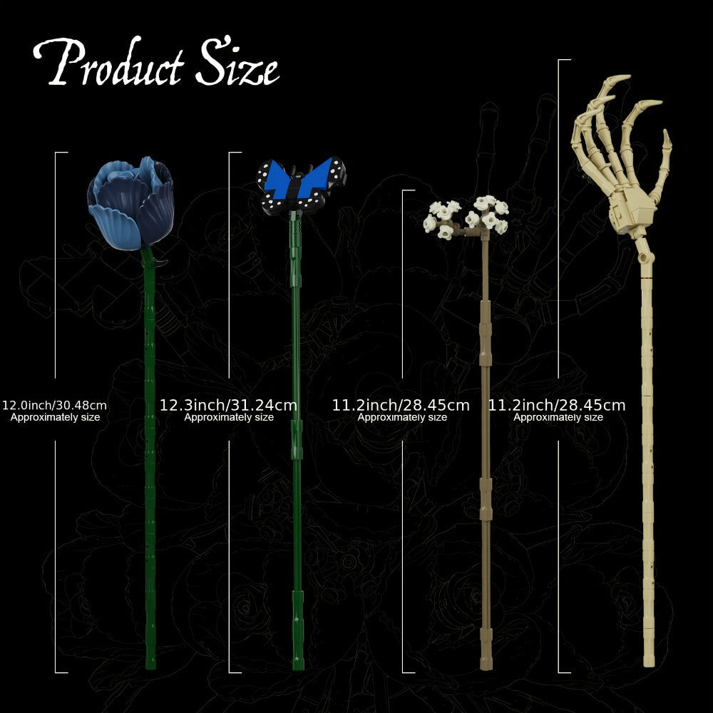 Gothic Skeleton Bouquet Gift Set, Zombie Corpse Bride Floral Arrangement, Dark Aesthetic Home Decor for Women & Teens